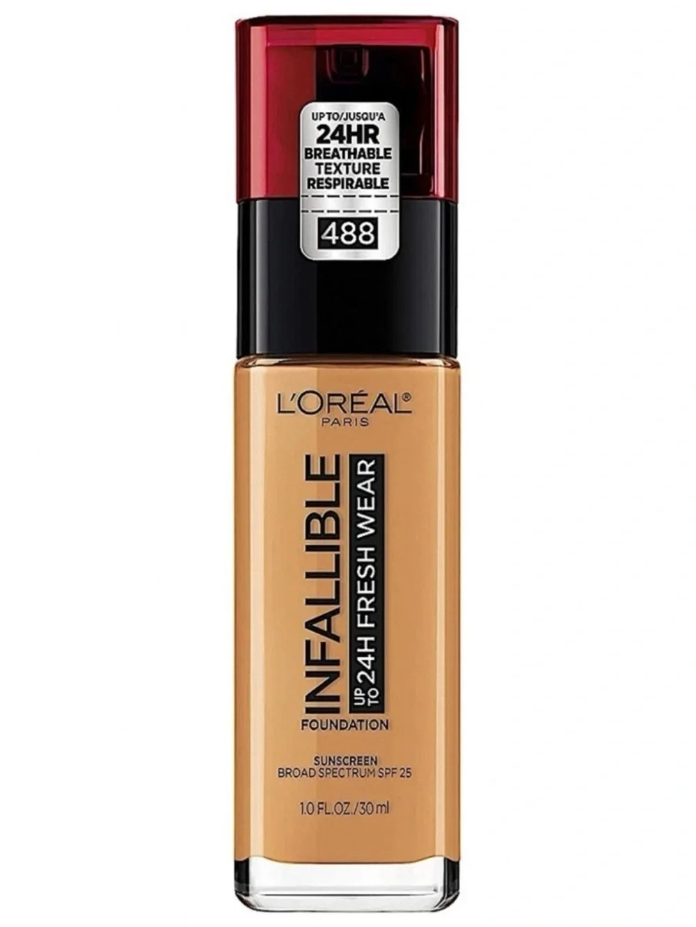 3/$12 L'Oreal 488 Caramel Infallible Fresh Wear Foundation 1oz